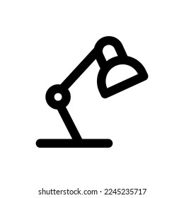 Table lamp icon line isolated on white background. Black flat thin icon on modern outline style. Linear symbol and editable stroke. Simple and pixel perfect stroke vector illustration