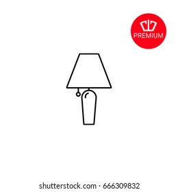 Table lamp icon. Line reading lamp icon