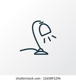 Table lamp icon line symbol. Premium quality isolated desk light element in trendy style.