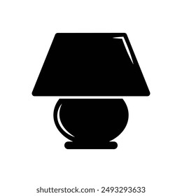 Icono de lámpara de mesa, logotipo aislado sobre fondo blanco