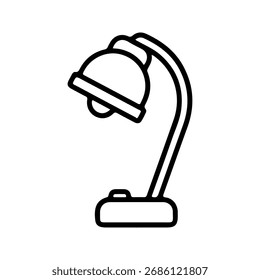 Icono de la lámpara de mesa. para el concepto móvil y el Diseño web sobre fondo blanco