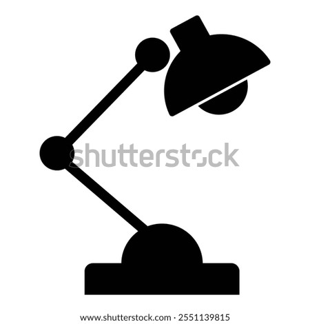 Table lamp icon. Modern black home lamp with silhouette, logo isolated on white background. Table lamp icon designed in solid style for perfect mobile vector and web concept. Vector illustration.