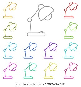Table lamp icon in multi color. Simple outline vector of education set for UI and UX, website or mobile application