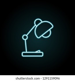 Table lamp icon in neon style. Simple thin line, outline vector of education icons for UI and UX, website or mobile application