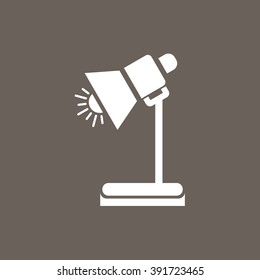 Table Lamp Icon on Dark Gray Color. Eps-10.