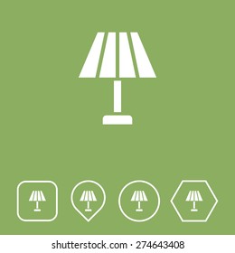 TABLE LAMP Icon on Flat UI Colors with Different Shapes. Eps-10.