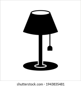 table lamp icon on white background. color editable