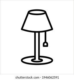 table lamp icon on white background. color editable