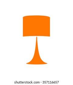 table lamp icon orange on white background vector illustration 