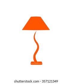 table lamp icon orange on white background vector illustration 