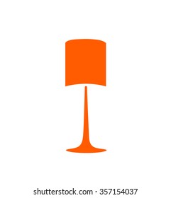 table lamp icon orange on white background vector illustration 
