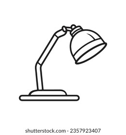 Table lamp icon. Outline desk lamp isolated on white background