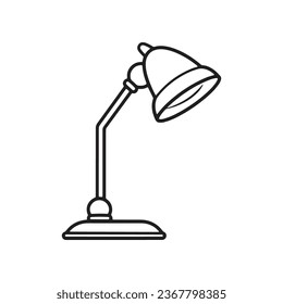 Icono de lámpara de mesa. Lámpara de escritorio aislada en fondo blanco