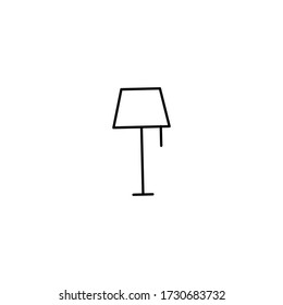 Tischlampe Icon Outline, Interior Icon, Vector Editable Stroke.