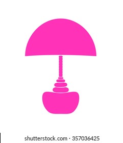 table lamp icon pink on white background vector illustration 