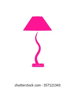 table lamp icon pink on white background vector illustration 