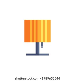 Table lamp icon. Pixel art style design. 8-bit sprites. Isolated vector illustration.