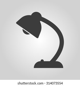 The table lamp icon. Reading-lamp and lighting, illumination, light symbol. Flat Vector illustration