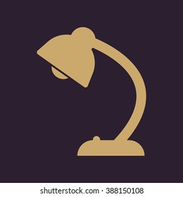 The table lamp icon. Reading-lamp and lighting, illumination, light symbol. Flat Vector illustration