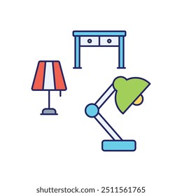 Icono de lámpara de mesa listo para usar Ilustración vectorial