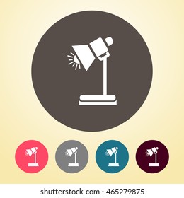 Table Lamp Icon in round shape.