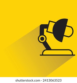 table lamp icon with shadow on yellow background