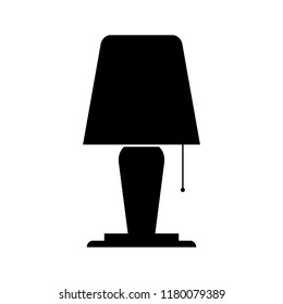Table lamp icon, silhouette, logo on white background