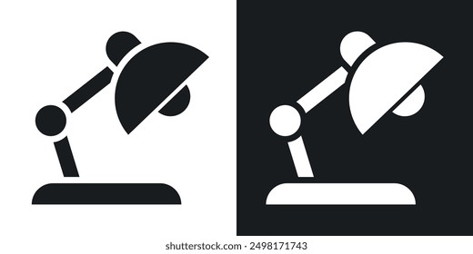 Table lamp icon in solid style