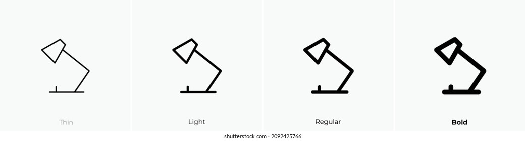 table lamp icon. Thin, Light Regular And Bold style design isolated on white background