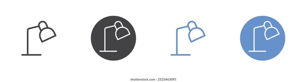 Table lamp icon Thin outline art symbol