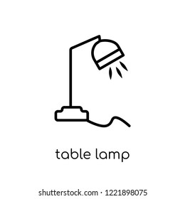 table lamp icon. Trendy modern flat linear vector table lamp icon on white background from thin line Furniture and household collection, outline vector illustration