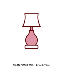 Plantilla de diseño vectorial de icono de la lámpara de tabla