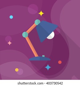 Table lamp icon , Vector flat long shadow design.