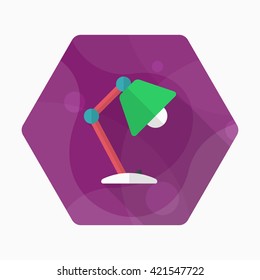 Table lamp icon , Vector flat long shadow design.