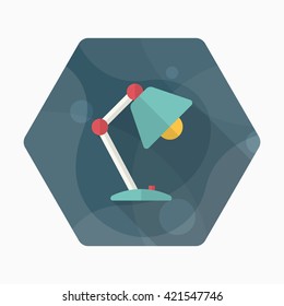 Table lamp icon , Vector flat long shadow design.