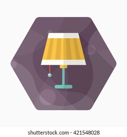 Table lamp icon , Vector flat long shadow design.