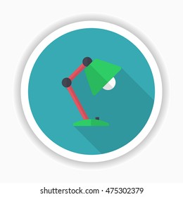Table lamp icon , Vector flat long shadow design.