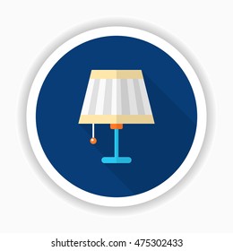 Table lamp icon , Vector flat long shadow design.