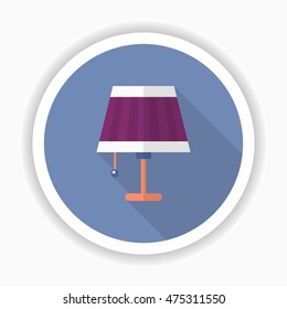 Table lamp icon , Vector flat long shadow design.