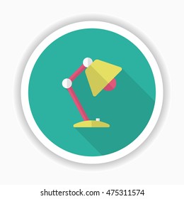 Table lamp icon , Vector flat long shadow design.