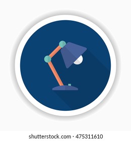 Table lamp icon , Vector flat long shadow design.