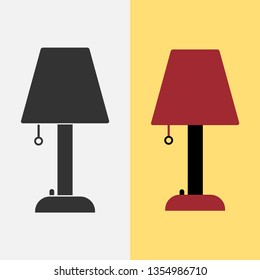 Table lamp icon. Vector illustration isolated, flat design.