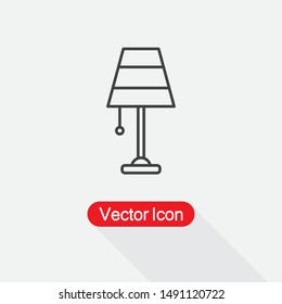Table Lamp Icon Vector Illustration On Light Gray Background Eps10