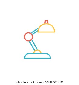 ilustración vectorial de icono de lámpara de tabla. estilo de color de línea de icono de la lámpara de mesa