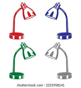 Ilustración del vector de iconos de la lámpara de tabla
