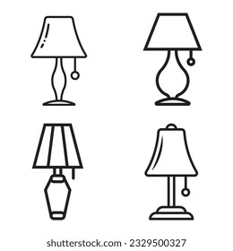 diseño de imagen de vector de icono de lámpara de mesa