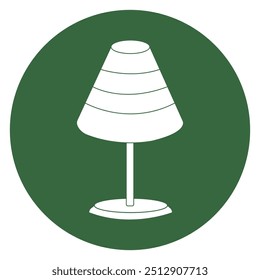 Diseño de logotipo de Ilustración vectorial de icono de lámpara de mesa