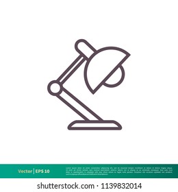 Table Lamp Icon Vector Logo Template Illustration Design. Vector EPS 10.