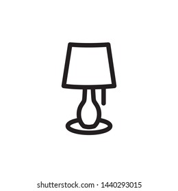 Table Lamp Icon Vector Logo Template -Vector
