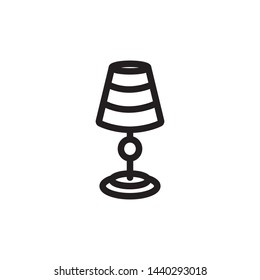 Table Lamp Icon Vector Logo Template -Vector